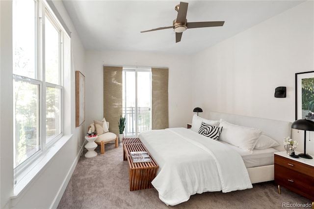 340 S Lafayette St Unit 201, Denver, CO 80209 - bedroom with carpet flooring, baseboards, and ceiling fan
