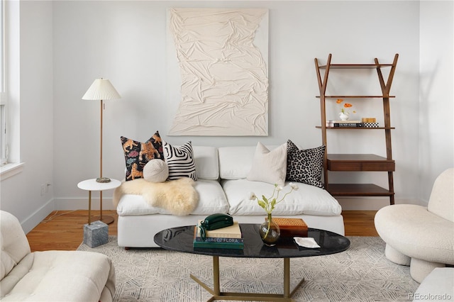 340 S Lafayette St Unit 201, Denver, CO 80209 - living room featuring wood finished floors and baseboards
