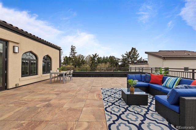 view of patio with outdoor lounge area