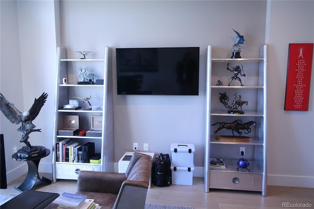 living room featuring light hardwood / wood-style flooring