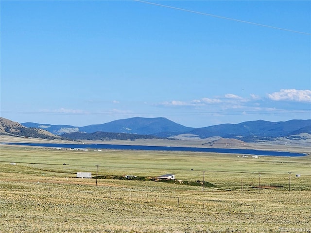 mountain view with a water view and a rural view