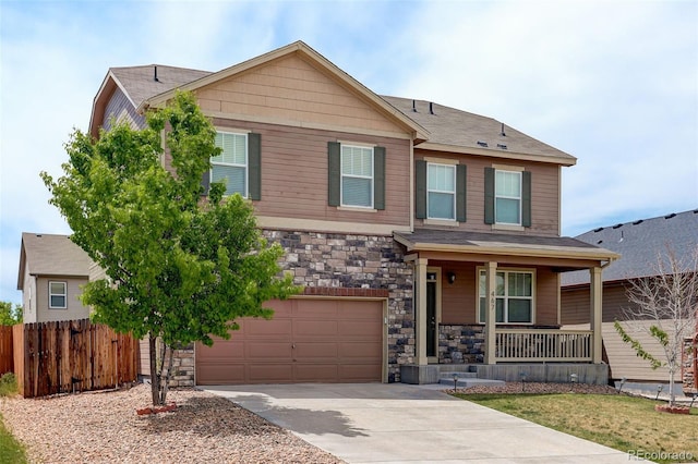467 S 36th Ave, Brighton, CO 80601 - craftsman inspired home with covered porch, stone siding, an attached garage, and driveway