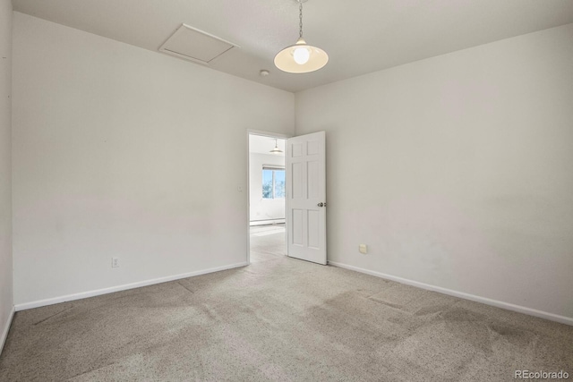 view of carpeted spare room