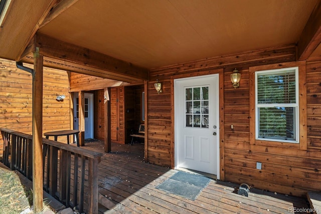 28730 Mountain View Rd, Conifer, CO 80433 - property entrance with a deck