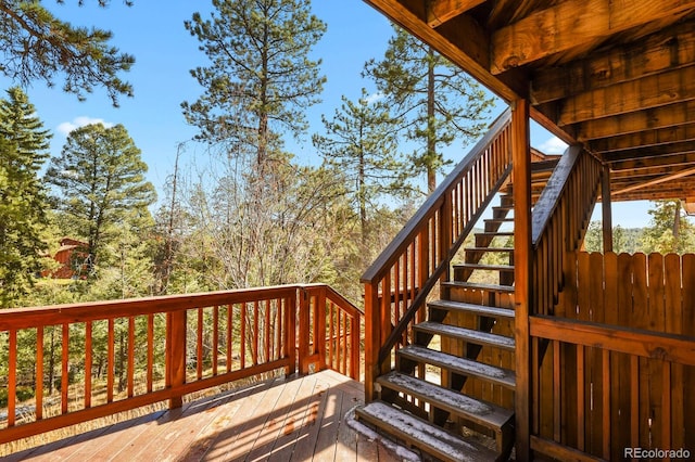 28730 Mountain View Rd, Conifer, CO 80433 - deck featuring stairs