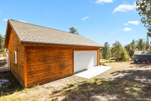 view of garage