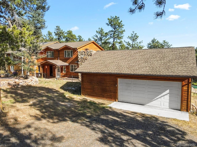 view of front of house with a garage