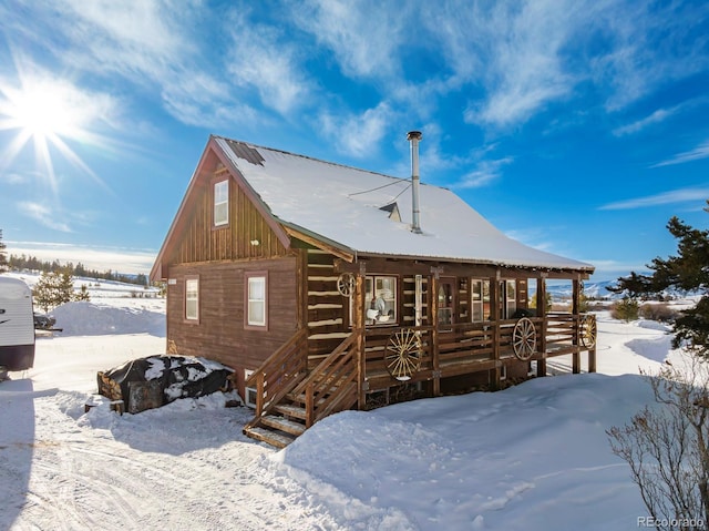 exterior space with covered porch