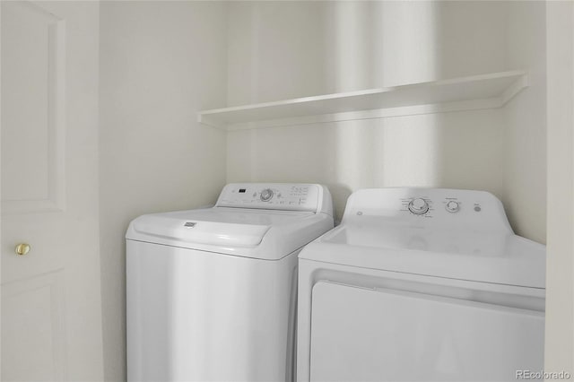 laundry area featuring washer and dryer