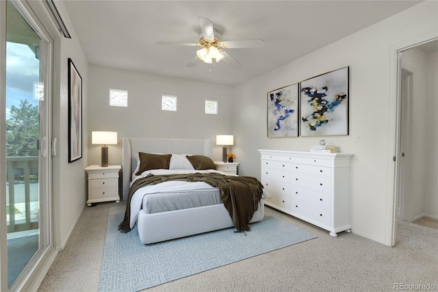 bedroom featuring ceiling fan and baseboards