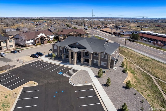 drone / aerial view with a residential view