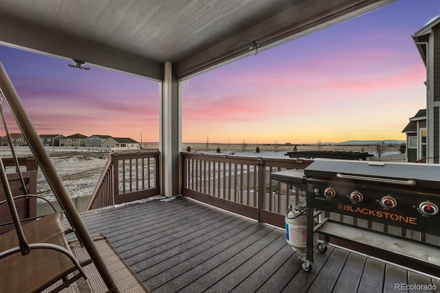 view of deck at dusk