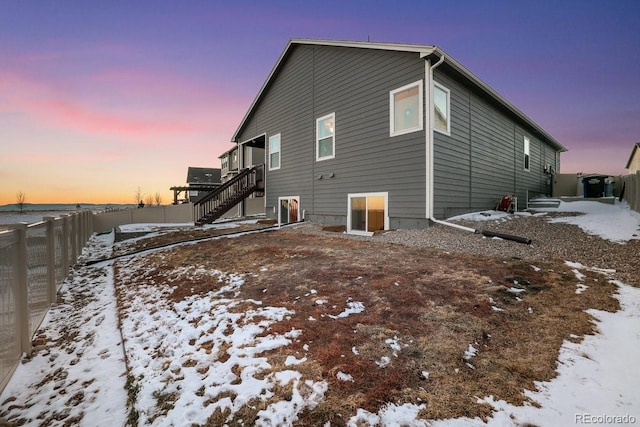 view of snowy exterior