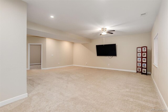 12513 Grape St, Thornton, CO 80241 - unfurnished room with ceiling fan, light carpet, and recessed lighting