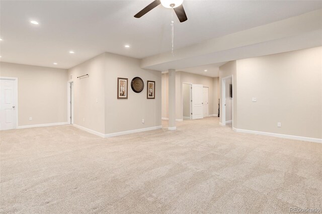 12513 Grape St, Thornton, CO 80241 - empty room with light colored carpet, a ceiling fan, and recessed lighting