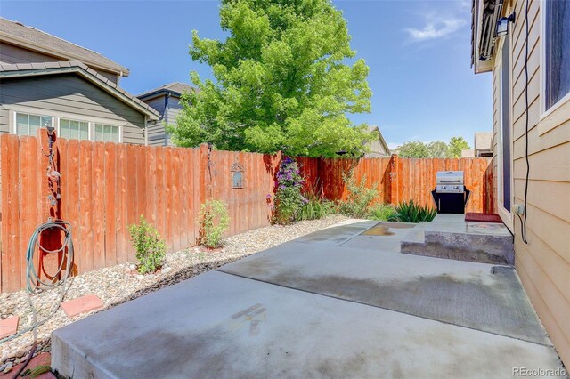 12513 Grape St, Thornton, CO 80241 - fenced backyard featuring a patio and a grill