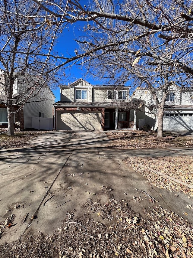 view of front facade with a garage