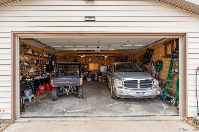 view of garage