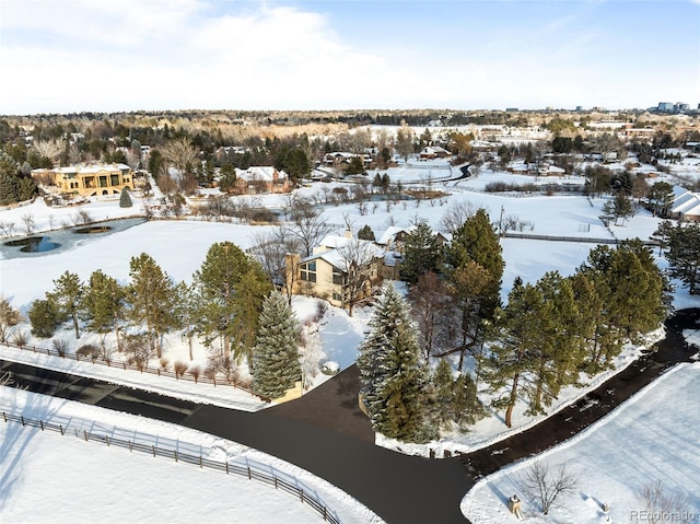 view of snowy aerial view