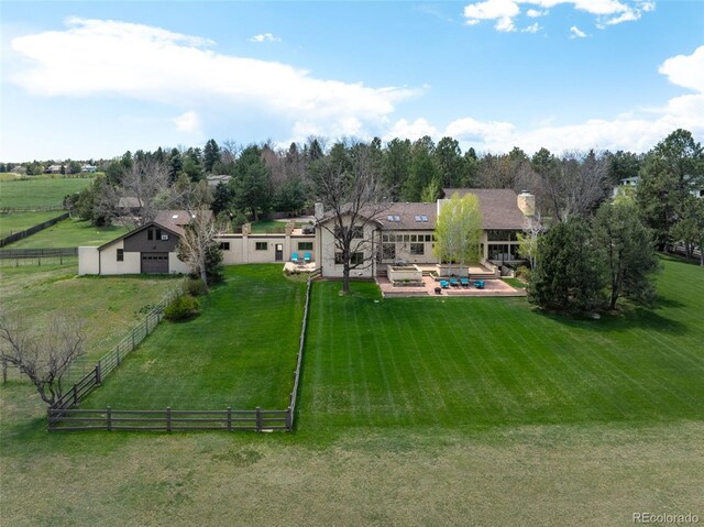 drone / aerial view featuring a rural view