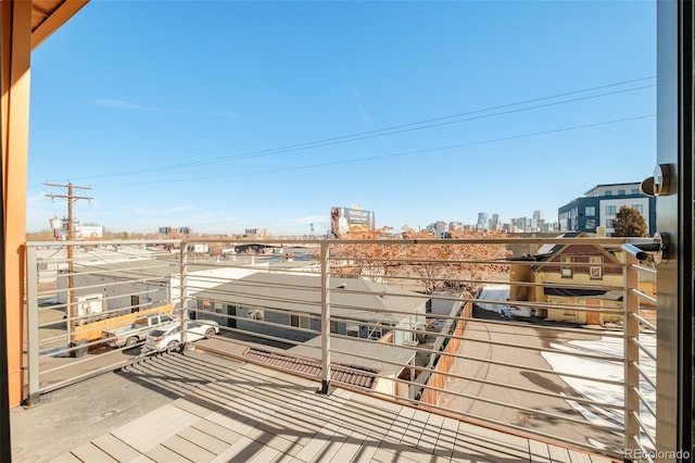 balcony featuring a city view