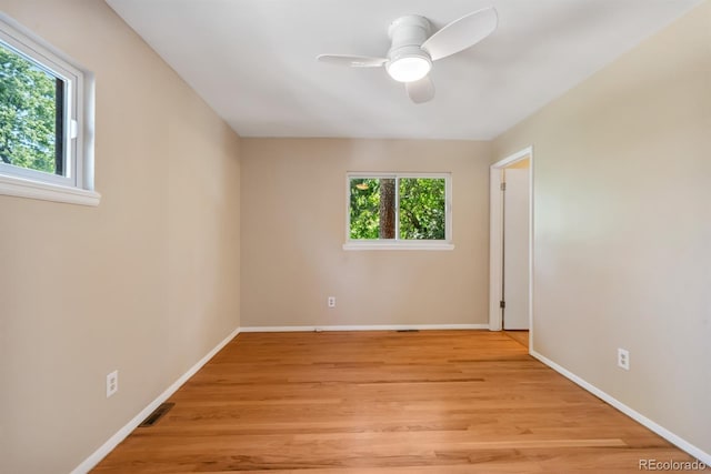 2698 S Niagara St, Denver, CO 80224 - unfurnished room with a ceiling fan and light wood-type flooring