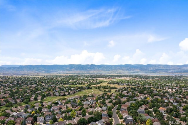 bird's eye view featuring a mountain view