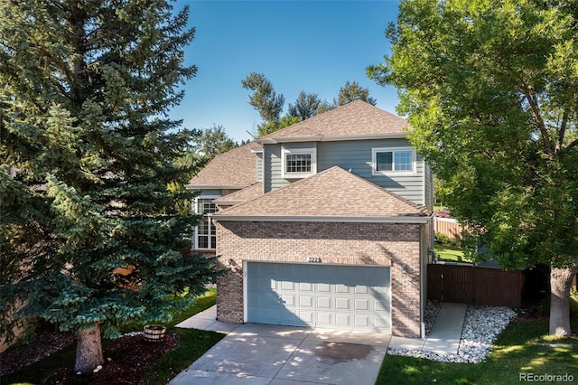 view of front of property featuring a garage