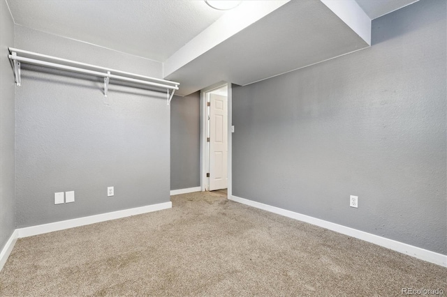 basement featuring carpet