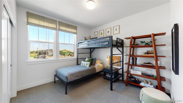 bedroom featuring carpet