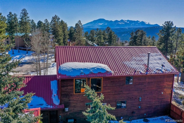 350 Panther Ct, Woodland Park, CO 80863 - exterior space with metal roof and a mountain view