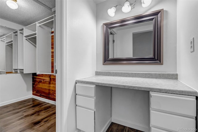 walk in closet featuring dark wood-style floors