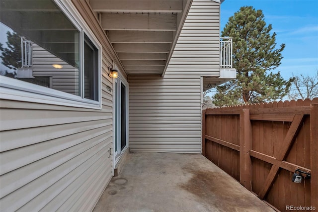 view of patio / terrace with fence