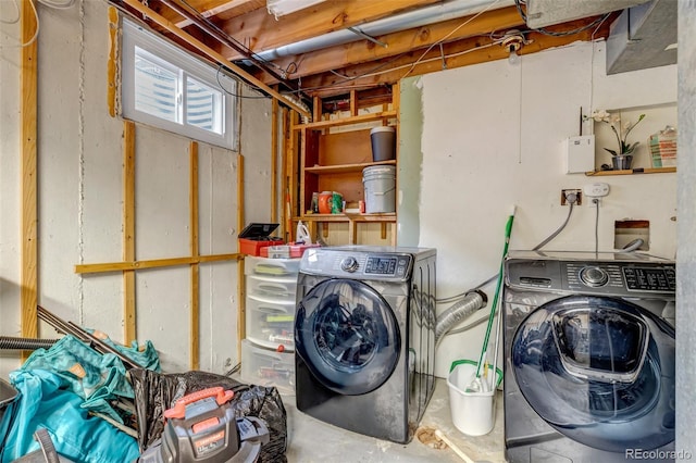 laundry room with laundry area and washer and clothes dryer