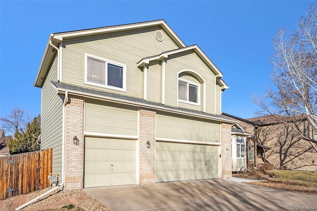 view of front facade featuring a garage