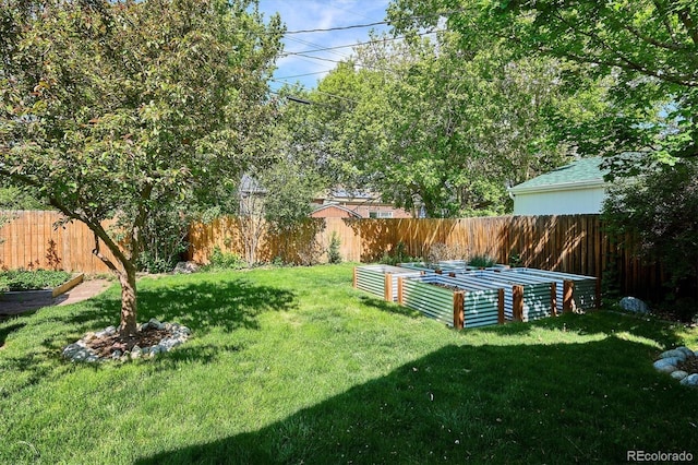 view of yard with a garden