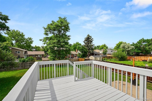 9196 W Maplewood Ave, Littleton, CO 80123 - wooden deck featuring a residential view and a fenced backyard