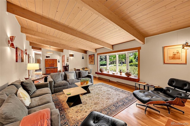 4701 Homestead St, Bow Mar, CO 80123 - living room featuring wood finished floors and wood ceiling