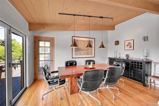 4701 Homestead St, Bow Mar, CO 80123 - office space featuring wooden ceiling with exposed beams and wood finished floors