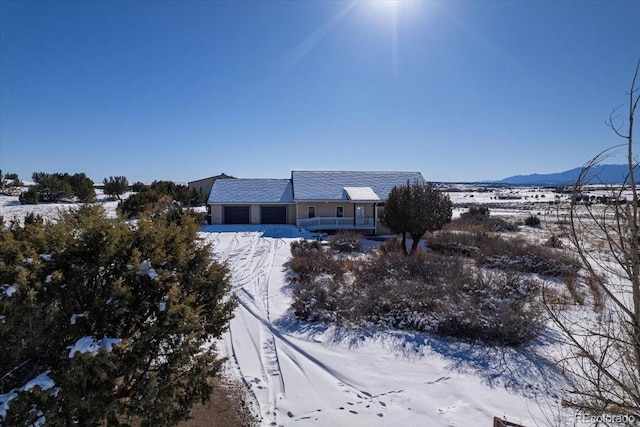 exterior space with a mountain view