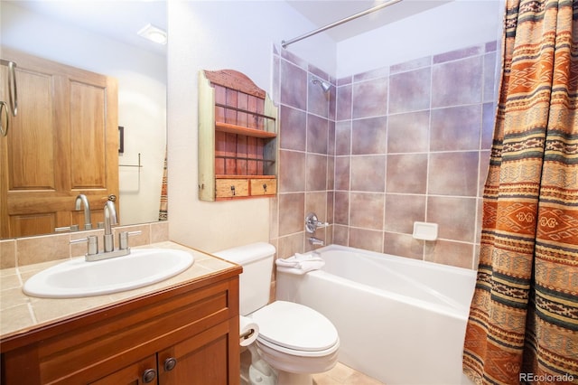 58 Hawk Cir Unit 2342, Dillon, CO 80435 - full bathroom with shower / tub combo, toilet, tile floors, and large vanity