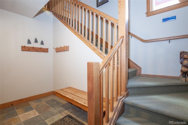 58 Hawk Cir Unit 2342, Dillon, CO 80435 - staircase featuring dark tile flooring