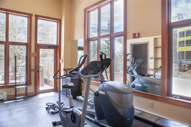 58 Hawk Cir Unit 2342, Dillon, CO 80435 - workout area featuring a towering ceiling