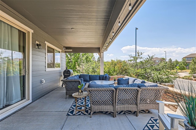 view of patio featuring an outdoor living space