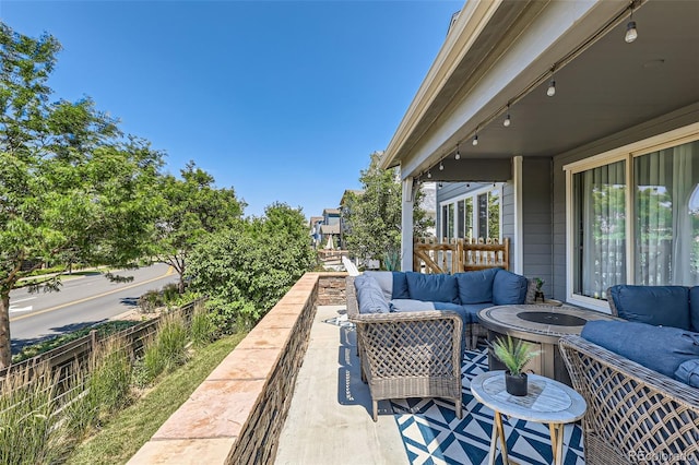 view of patio / terrace featuring an outdoor living space