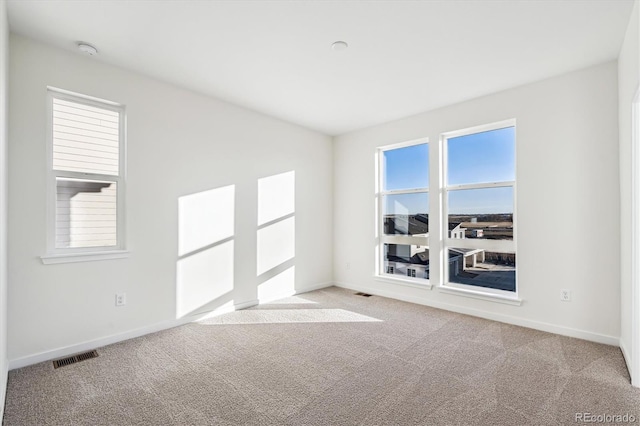 carpeted spare room with plenty of natural light