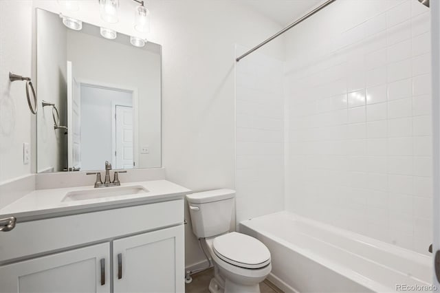 full bathroom featuring vanity, toilet, and shower / bath combination