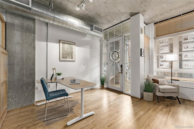 office featuring wood-type flooring