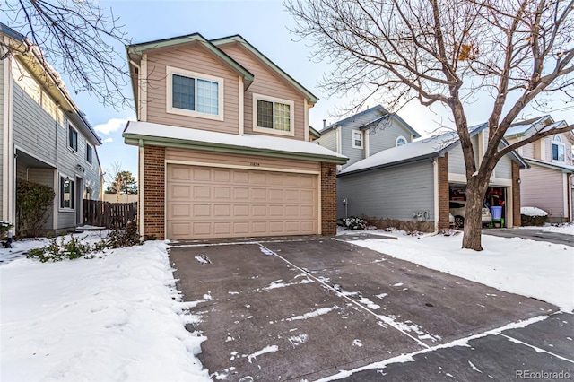 front facade with a garage