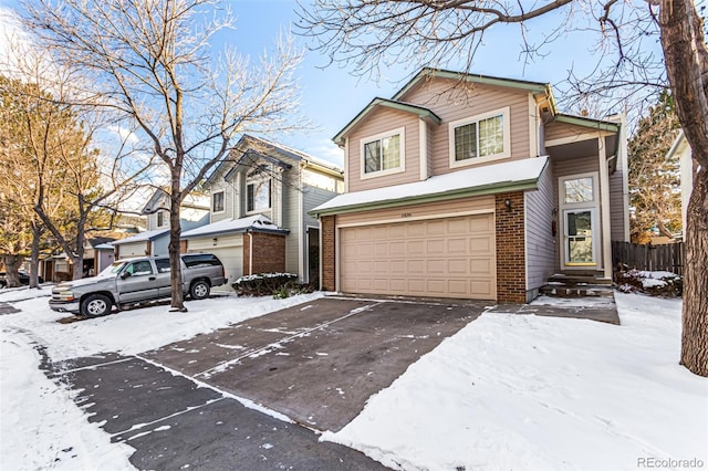 view of front of property featuring a garage